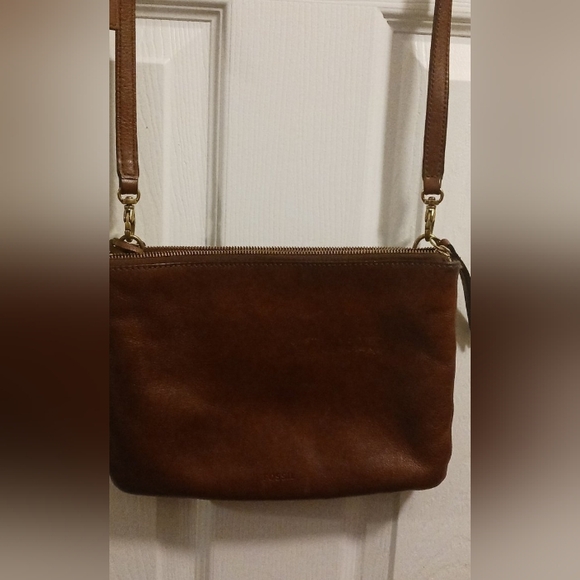 Fossil Dark Brown Leather Crossbody Bag - Picture 2 of 6